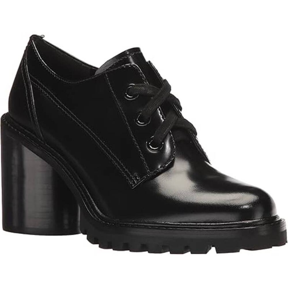 Marc Jacobs Gwen Lace Up Heeled Oxford Chunky Leather Shoes Block Heel Boots